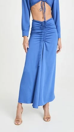 Top 10 ⭐ Christopher Esber Ruched 👗 Skirt Lapis ✔️