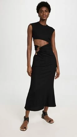 Top 10 🧨 Christopher Esber Elongated Distort Quartz Split 👗 Dress Black ✨