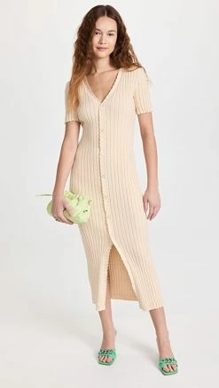 Best deal 🤩 English Factory Knit 👗 Dress Oatmeal 🔥